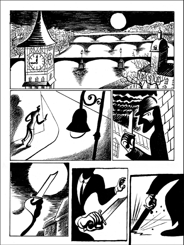 Comics adaptation of "A Fratricide", a short story by Franz Kafka.